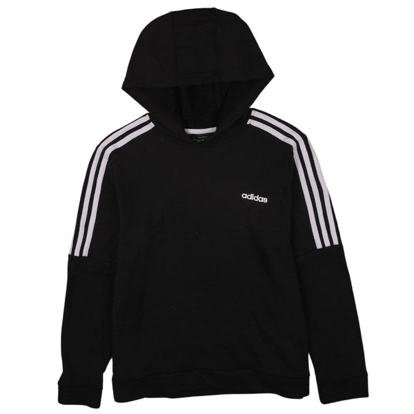 Adidas Vintage 90's Black Striped Sleeve Hooded Pullover XL L