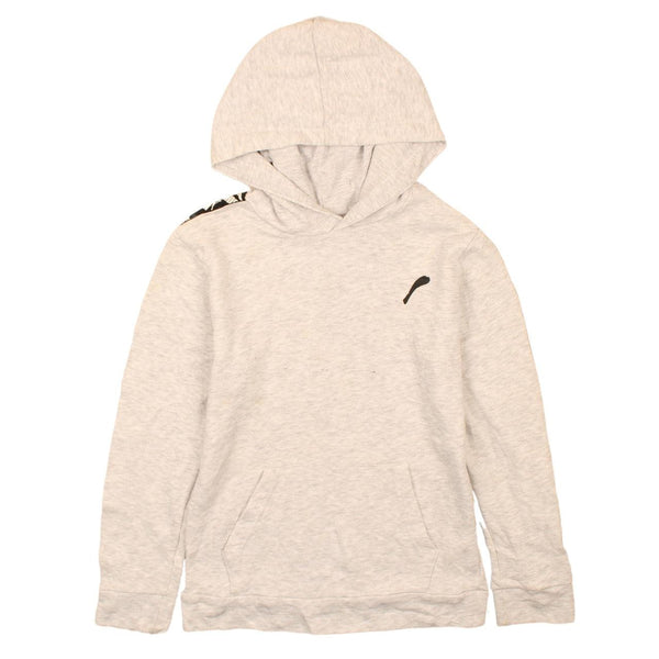 Puma 90s Grey Hoodie Women's Large Drawstring Pockets Vintage Style