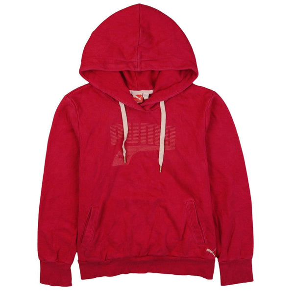 Puma 90's Vintage Pink Spellout Pullover Hoodie Women's Large