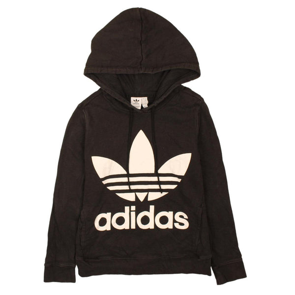 Adidas Women's 90's Vintage Spellout Pullover Hoodie XSmall Black