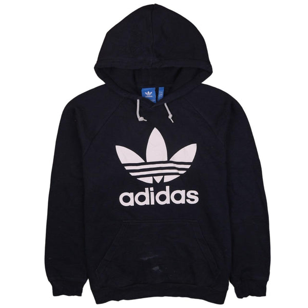 Adidas 90's Spellout Pullover Hoodie Large Navy Blue