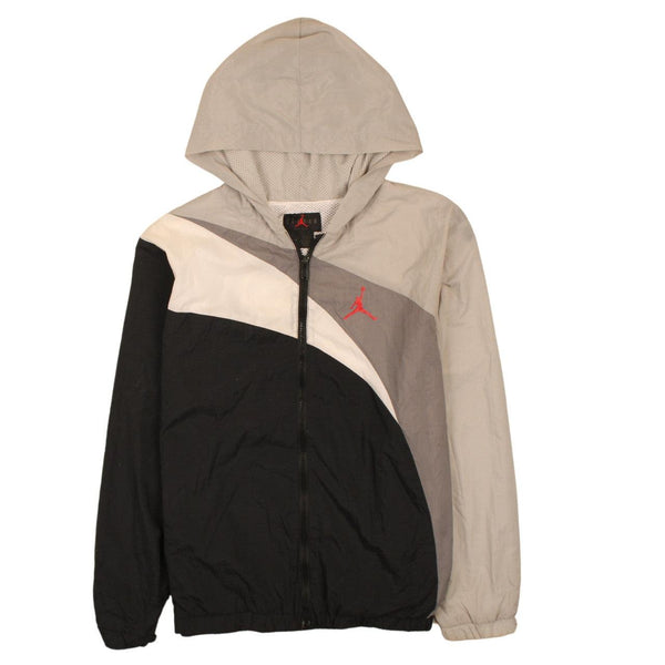 Jordan 90's Hooded Full Zip Up Windbreaker XLarge Black