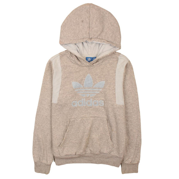 Adidas 90's Vintage Spellout Hoodie Large Grey Pullover Classic