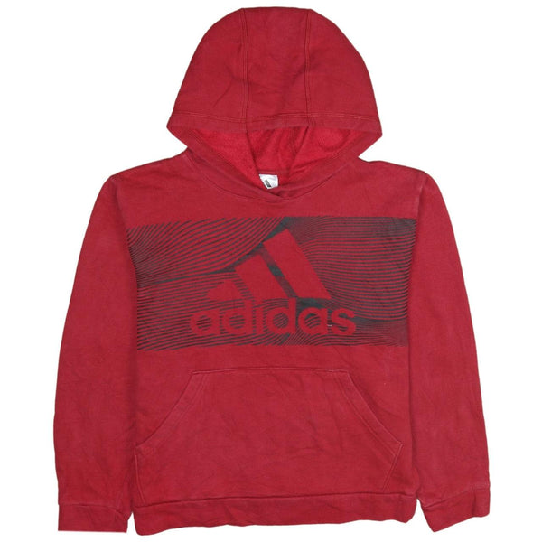 Adidas Vintage 90's Red Spellout Hoodie Women's Large Pullover