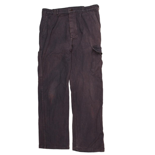 Vintage 90s Men's Navy Blue Straight Leg Baggy Trousers Pants Size 36