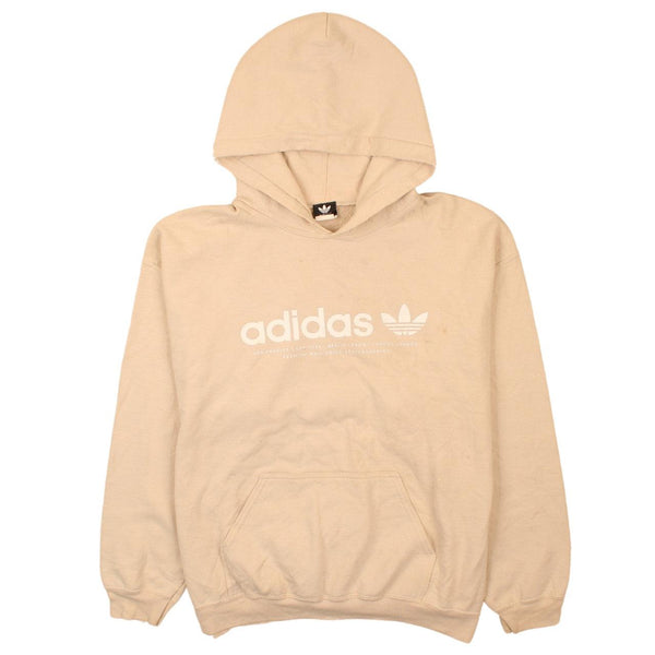 Adidas 90's Beige Cream Large Spellout Pullover Hoodie Vintage