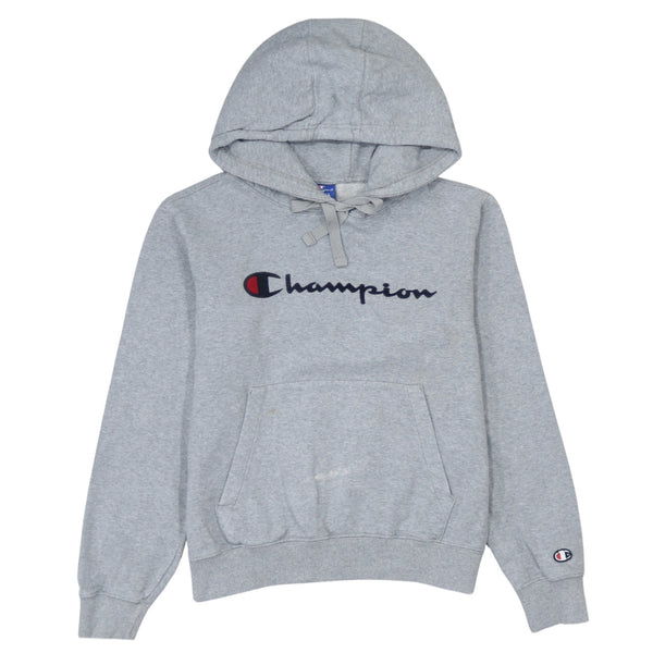 Champion 90's Spellout Pullover Hoodie XSmall Grey