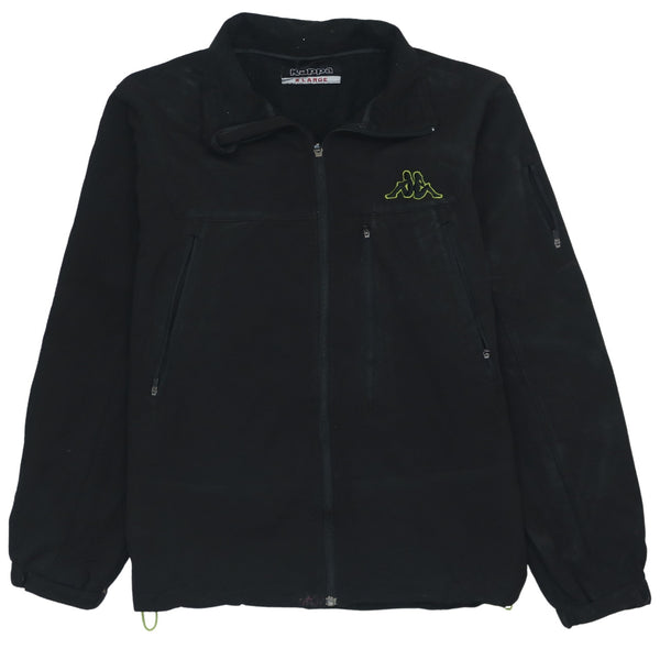 Kappa 90's Vintage Lightweight Black Windbreaker Zip Jacket XL