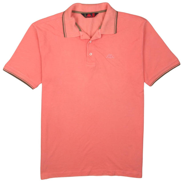 Kappa 90's Short Sleeves Quater Button Polo Shirt XLarge Pink