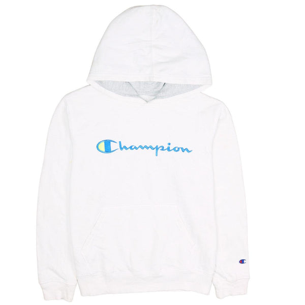 Champion 90s Vintage White Swoosh Pullover Hoodie Women's Large