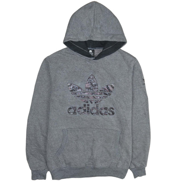 Adidas Vintage 90's Spellout Grey Hoodie Women's Large Pullover L