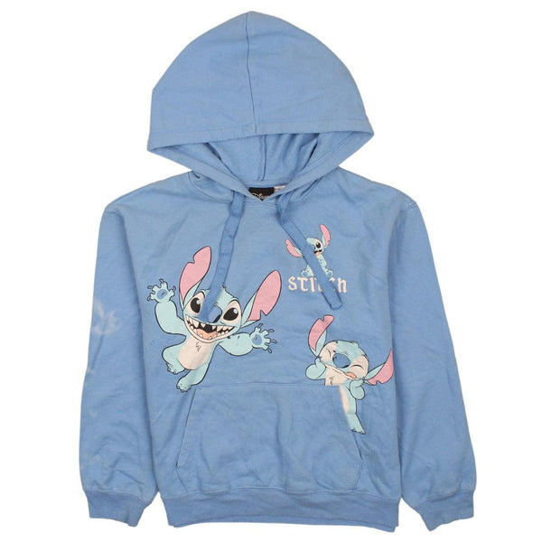 Vintage Disney 90's Stitch Pullover Hoodie Women Medium Blue