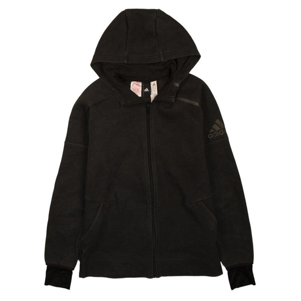 Adidas Vintage 90's XLarge Full Zip Sports Hoodie Black