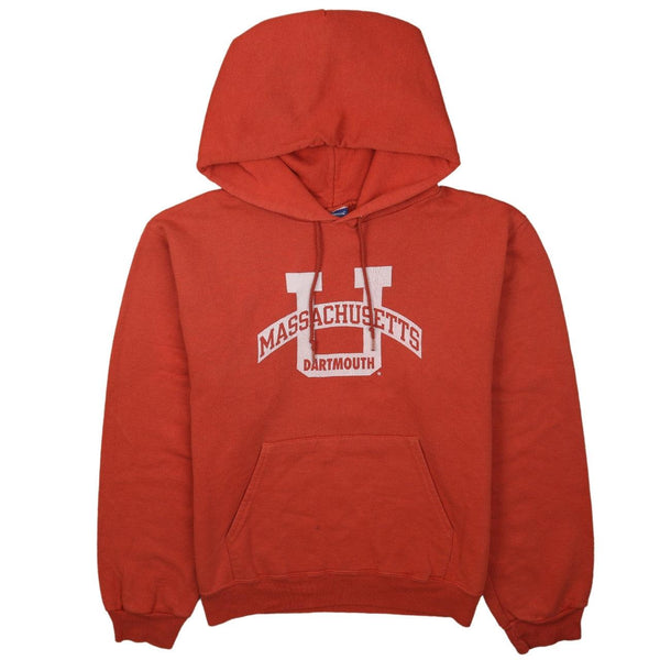 Vintage Champion 90s Pullover Hoodie Small Orange Drawstring Pockets