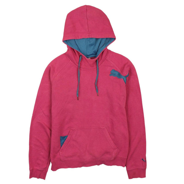 Vintage 90's Puma Pink Drawstring Pullover Hoodie M - Women's Medium