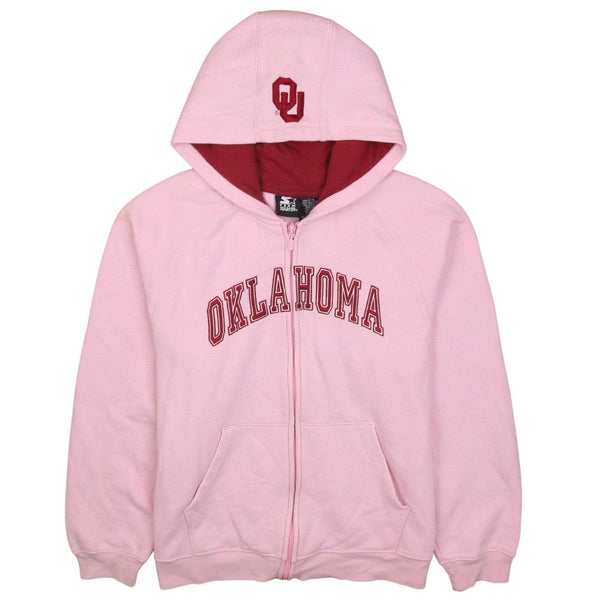 Starter 90's Oklahoma Full Zip Up Hoodie Large (missing sizing label) Pink