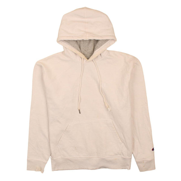 Champion 90's White Medium Pullover Hoodie Drawstring Pockets Men
