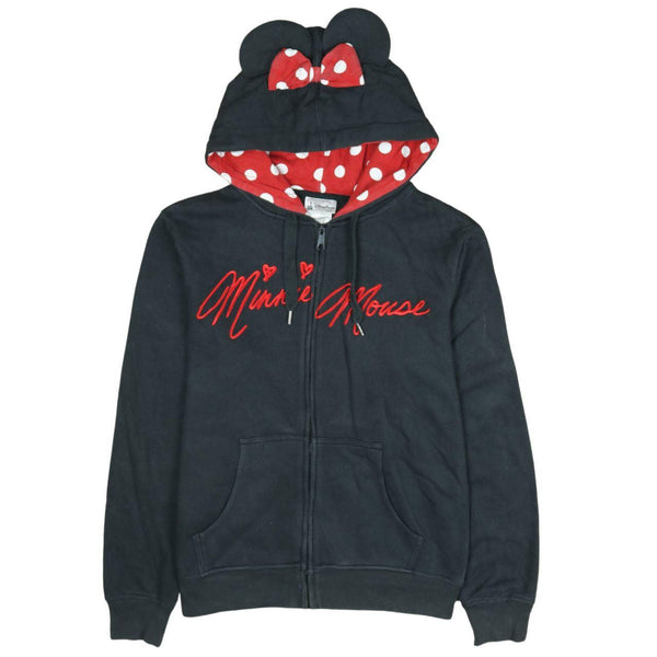 Disney 90's Black Minnie Mouse Zip-Up Hoodie Men's Large Vintage