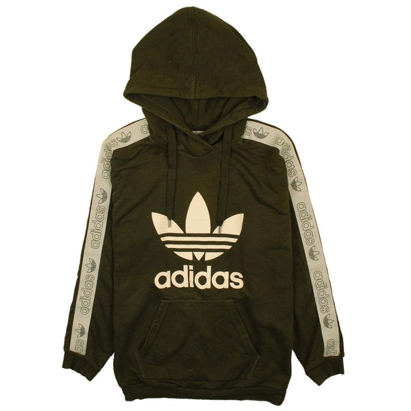 Adidas Women's 90's Vintage Spellout Pullover Hoodie Small Green