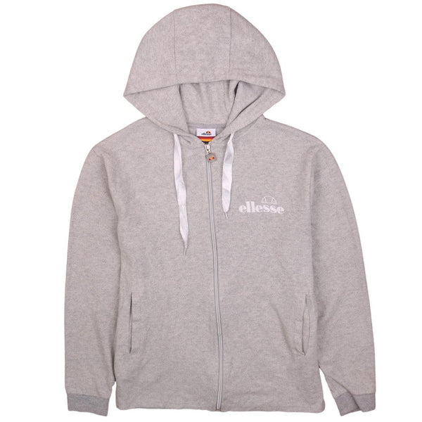 Ellesse Vintage 90's Grey Sportswear Hoodie Large Full Zip Up