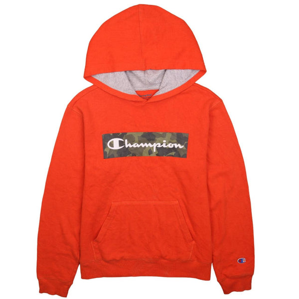 Champion 90's Vintage Spellout Pullover Hoodie Orange XL Womens