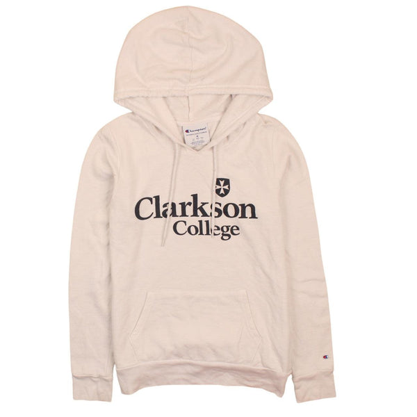 Champion Women's 90s Clarkson College White Vintage Pullover Hoodie M
