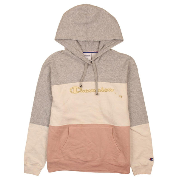 Champion 90's Vintage Spellout Pullover Hoodie Large Grey Sweatshirt