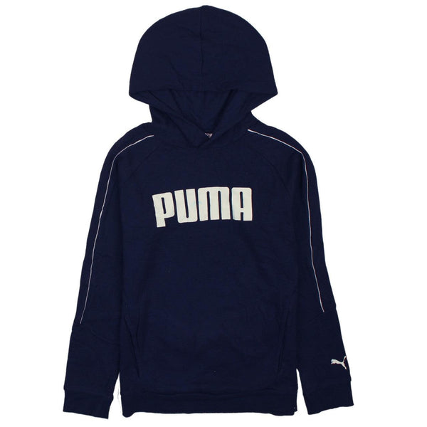 Puma 90's Vintage Spellout Pullover Hoodie 2XL Navy Women's