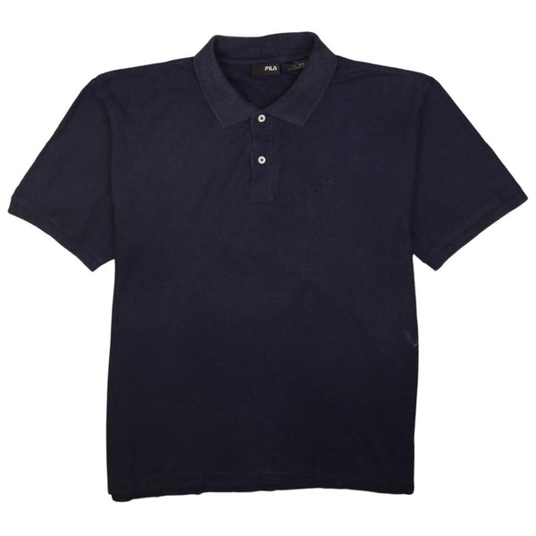 Fila 90's Polo Shirt Large Navy Blue Men's Short Sleeve Vintage