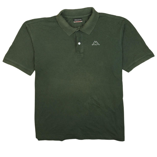 Kappa 90's Short Sleeves Quater Button Polo Shirt XLarge Green