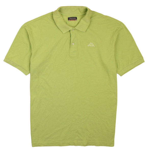 Kappa 90's Short Sleeves Quarter Button Polo Shirt XLarge Green