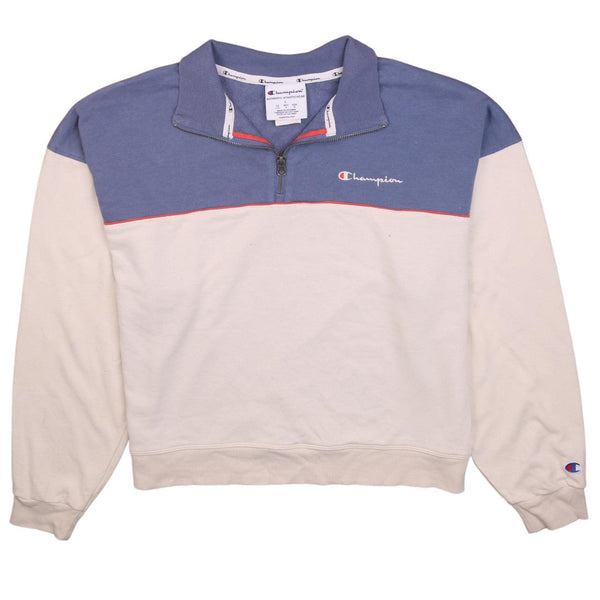 Champion 90s Heavyweight Beige Cream Quarter Zip Sweatshirt L