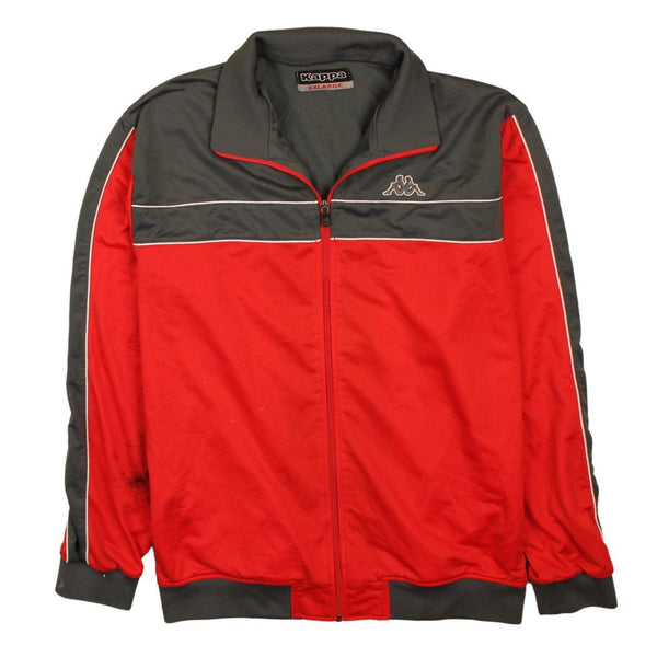 Kappa 90's Retro Track Jacket Full Zip Up Sweatshirt XXLarge Red & Grey