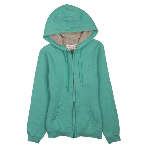 Champion 90's Vintage Blue Hoodie Full Zip Drawstring Pockets Small