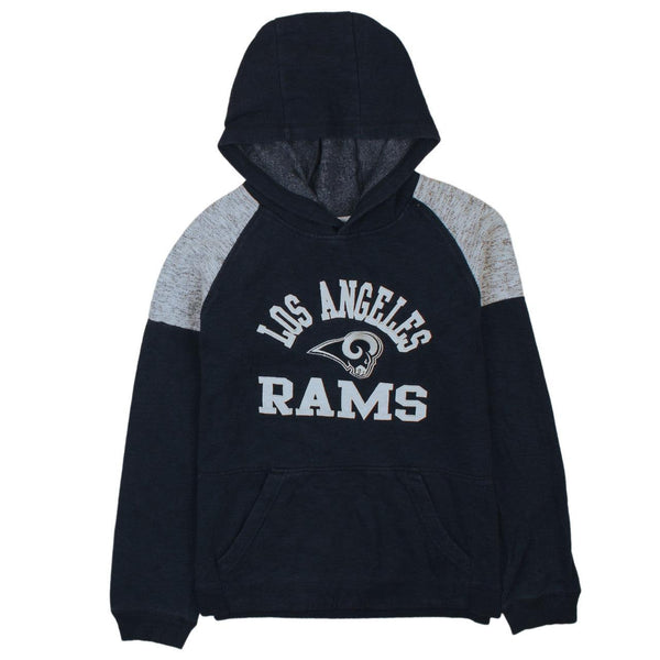 Vintage 90s Los Angeles Rams NFL Pullover Hoodie Navy Blue Small