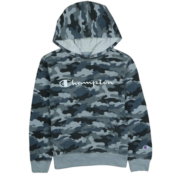 Champion Vintage 90's Women's Large Black Spellout Pullover Hoodie