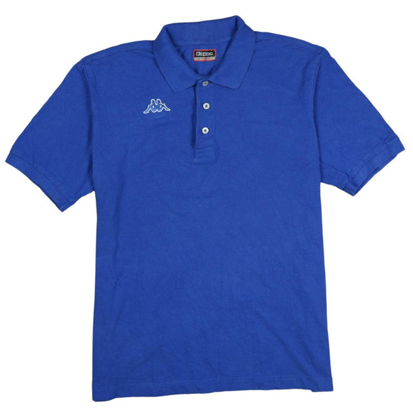 Kappa 90's Short Sleeves Quarter Button Polo Shirt XLarge Blue