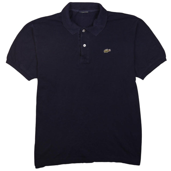 Lacoste 90's Short Sleeves Quarter Button Polo Shirt XLarge (missing sizing label) Navy Blue