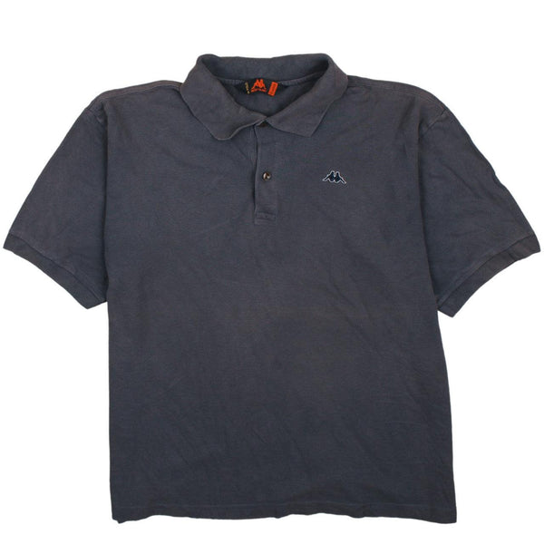 Vintage Kappa 90's Blue XLarge Polo Shirt with Short Sleeves & Quarter Button
