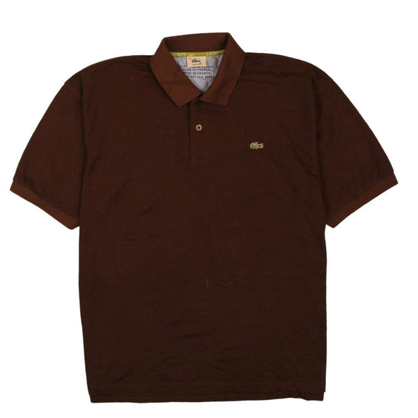 Lacoste 90's Short Sleeves Quater Button Polo Shirt XXLarge (2XL) Brown