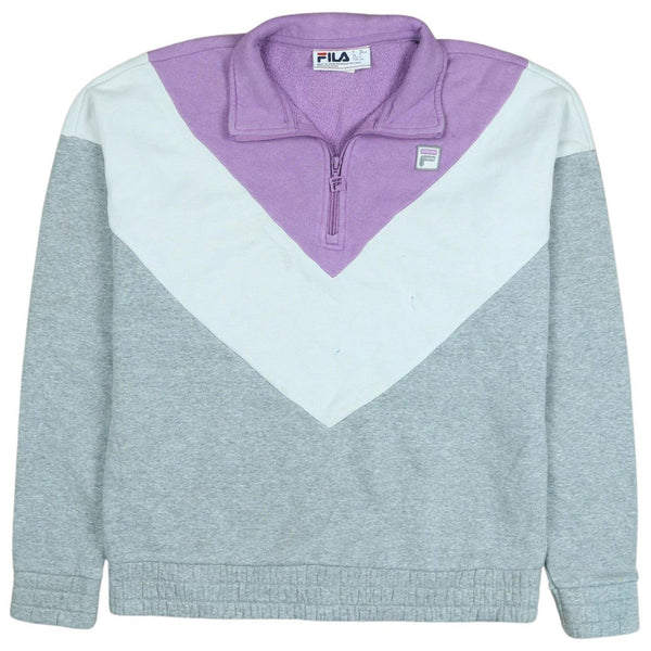 Fila 90’s Vintage Heavyweight Grey Quarter Zip Sweatshirt Size S