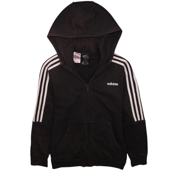 Adidas Vintage 90's Black Striped Sleeve Pullover Hoodie Women's L