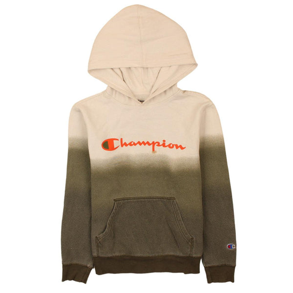 Champion 90's Spellout Green Pullover Hoodie Women Large Vintage