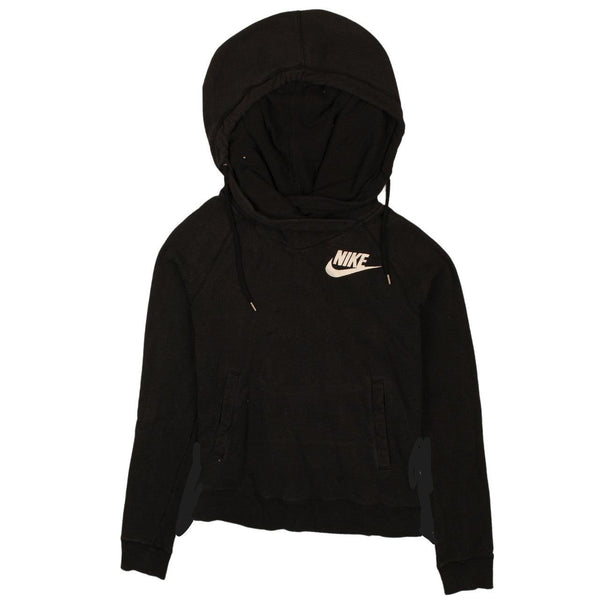 Authentic Nike 90's Vintage Black Swoosh Pullover Hoodie - Women's Large