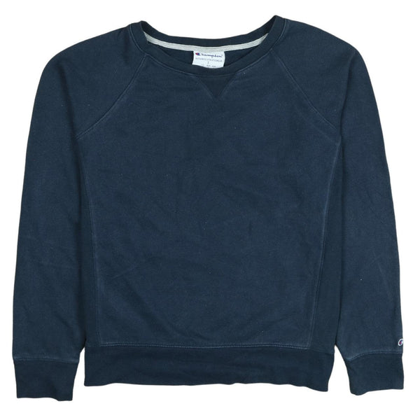 Champion 90's Plain Crew Neck Sweatshirt Small Navy Blue