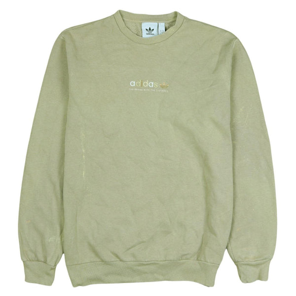 Adidas Vintage 90's Beige Cream Heavyweight Crew Neck Sweatshirt XS