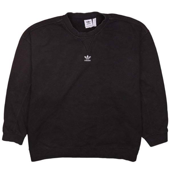 Adidas 90's XLarge Black Heavyweight Crew Neck Sweatshirt Vintage