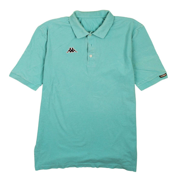 Vintage Kappa 90's Polo Shirt XLarge Blue Short Sleeves Quarter Button