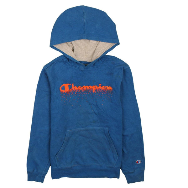 Champion 90's Vintage Blue Spellout Pullover Hoodie Large Women