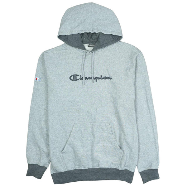 Vintage Champion 90's Grey Spellout Pullover Hoodie XL Comfortable
